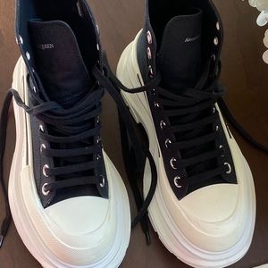 McQueen Ultra- sporty high-top canvas sneaker